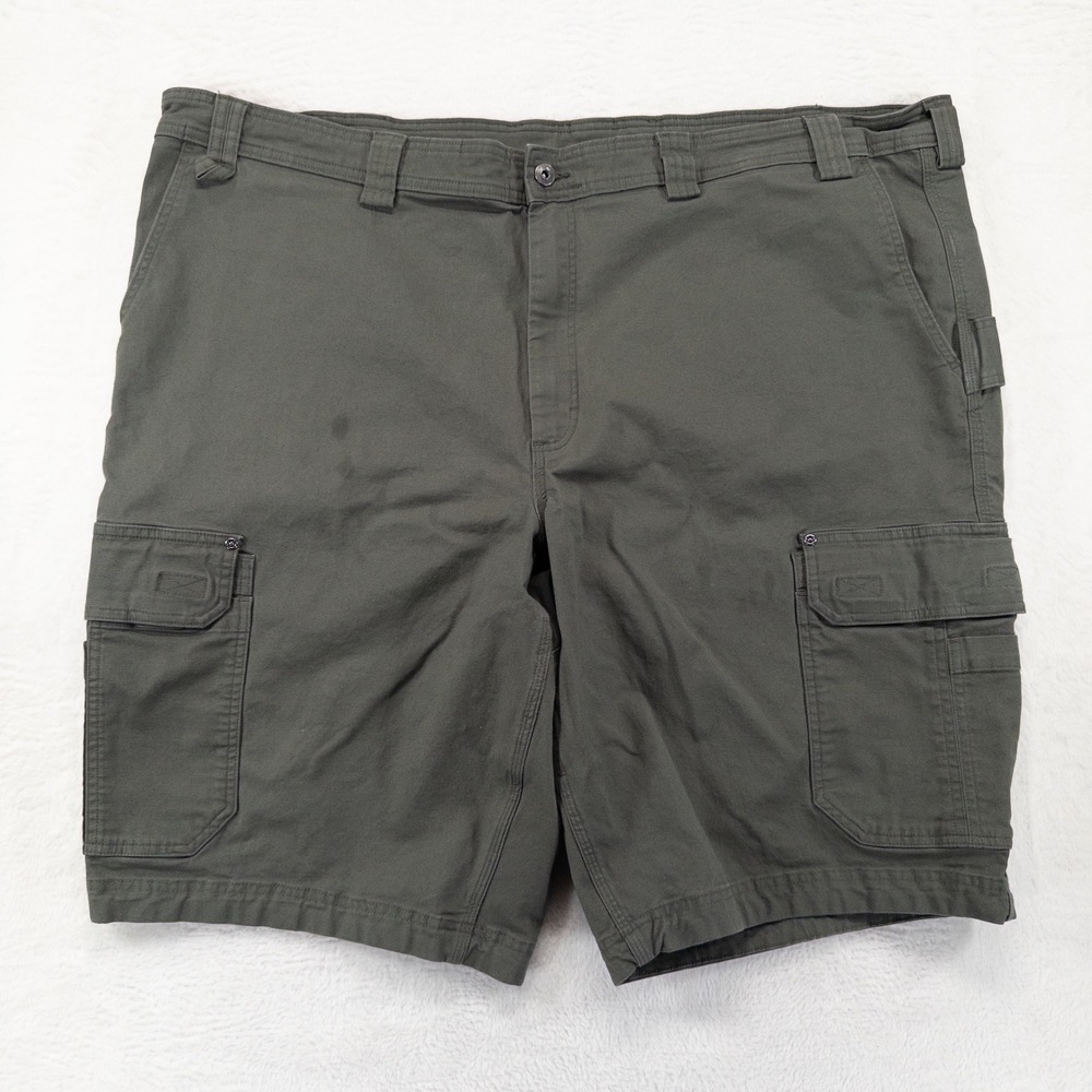 Duluth Trading Co Mens Cargo Shorts 50 Gray Green Flex Fire Hose Relaxed Fit *